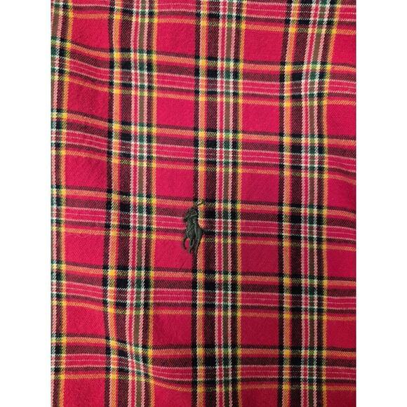 Ralph Lauren Mens Sz L Classic Fit Red Plaid Cotton Button down shirt Button - Picture 7 of 10